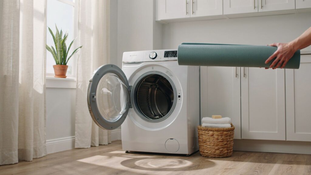 how to clean yoga mat in washing machine