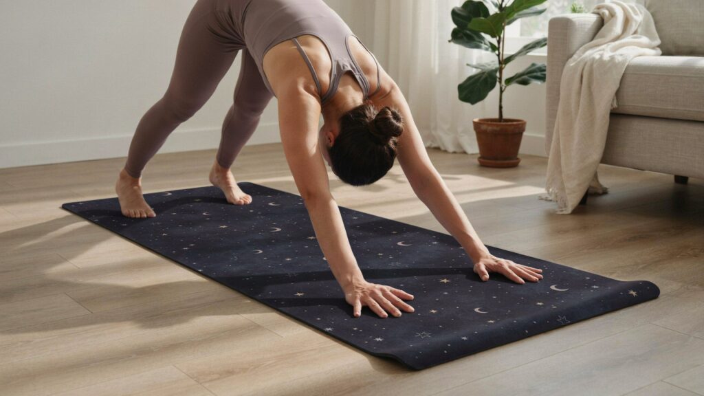 yoga mat with towel top